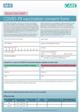 Social Care Staff: COVID-19 vaccination consent form